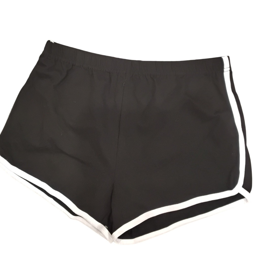 Uratot Womens Sport Shorts Black White Contrast Dolphin Athletic Yoga Size L NWT